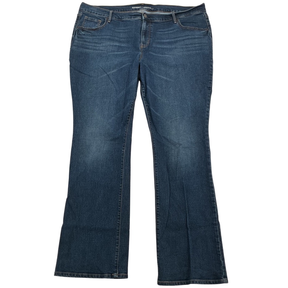 Old Navy Diva Bootcut Jeans Women 18 Regular Blue Dark Wash Mid Rise Classic Y2K